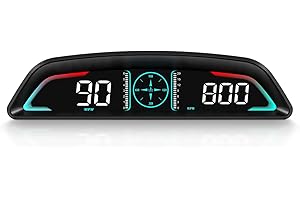 Car HUD Head Up Display, MPH and KM/H, AMROOLOO, Heads Up Display Car, Display Car Speed, RPM, Time and Other Functions, Digital Speedometro Auto MPH