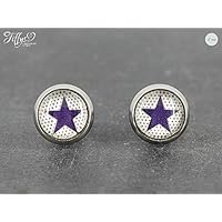 Ohrstecker Edelstahl * Cabochon - Stern Dots - 8 mm