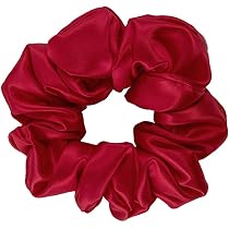 Satin-Haargummis Mit Schleife – 2er Set In Rot & Schwarz, Weich & Dehnbar Für Damen & Mädchen