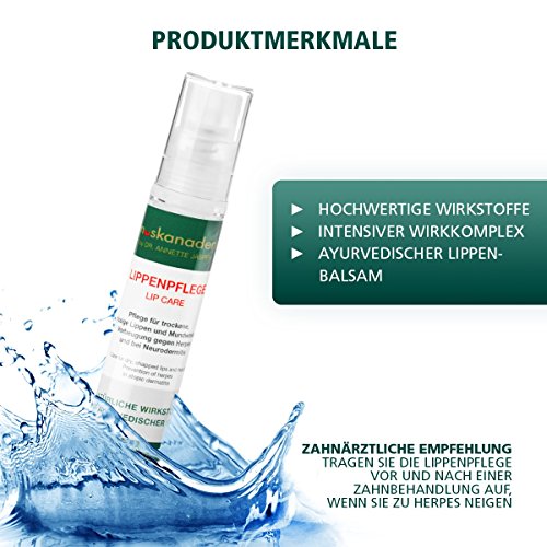 Premium Lippenpflege gegen trockene Lippen von Muskanadent | Lippenbalsam mit Jojoba-Öl, Shea-Butter, Lavendel, Zimt, Pfefferminz für Frauen, Männer & Kinder | Vegan | Hilft bei Neurodermitis | 10 ml - 3