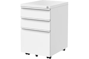 FLEXISPOT CB32 Contenedor con Ruedas, Mueble de Oficina, cómoda, Escritorio con Ruedas con 3 cajones para Oficina, salón y Do