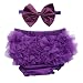 DQdq Baby Infant Girls Cotton Ruffle Panties Briefs Bloomer Purple with Headband