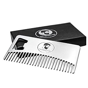 Metal Beard Comb and Bottle Opener - Ideal for Oils & Balms - Comes in Gift Box - Image 2