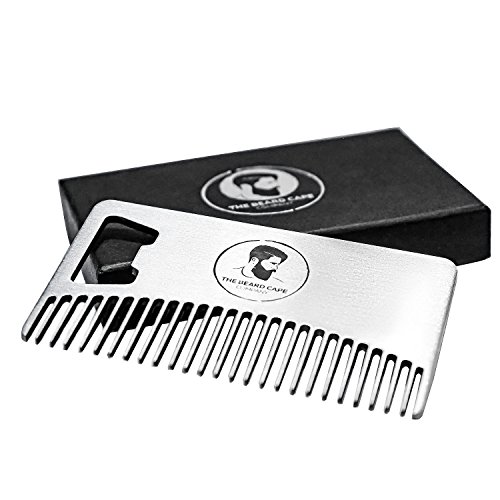 Metal Beard Comb and Bottle Opener - Ideal for Oils & Balms - Comes in Gift Box - Image 2