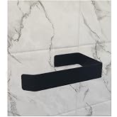 Risingmaber Metal Mat Siyah Yapışkanlı Tuvalet Kağıtlık ve Kağıt Havluluk İkili Set Yapışkanlı Wc Kağıtlık ve Kağıt Havlu Ask