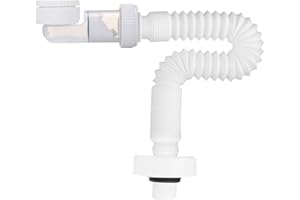 CORALHARVEN Desague Lavabo, Tubo de Drenaje Antiolor G1-1/4, Aislamiento de Sello de Silicona, Rotación de 360°, Desague Lavabo, Flexible y Retráctil, Adecuado para Fregaderos, Baños y Cocinas (White)