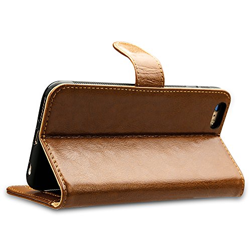 Labato Handytasche fÃ¼r iPhone 6 Plus/ 6s Plus SchutzhÃ¼lle aus Echt Leder Bookstyle HÃ¼lle fÃ¼r i Phone 6 Plus, ZubehÃ¶r fÃ¼r iPhone6 Plus Smartphone, braun, Lbt-I6U-05Z20