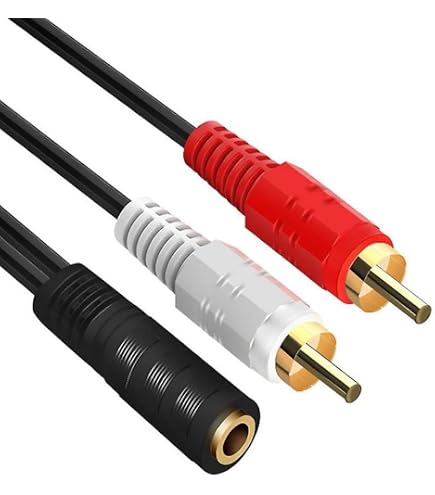 YIMATEECO Cavo da 3,5 mm a RCA Y, Cavo splitter RCA da 15 cm C-avo AV da 1 maschio a 2 femmina R-CA C-avo di prolunga per Subwoofer, Altoparlante, AMP, Giradischi, Ricevitore(C-avo da 3,5mm, 2 pezzi