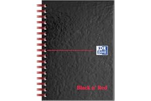 Oxford Black n' Red A6 Wirebound notatnik w twardej oprawie - czarny
