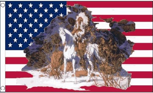Usa Indian Chief Large Flag 8Ft X 5Ft America American Banner With 2 Eyelets New