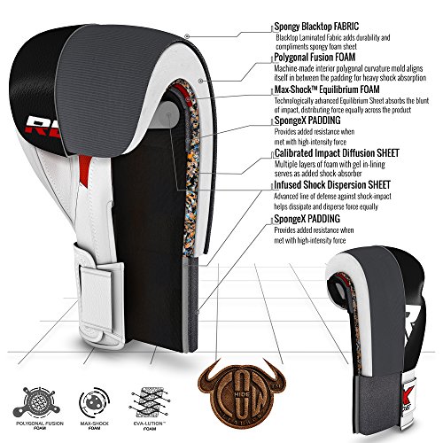 RDX Boxhandschuhe Muay Thai Boxsack Kickboxen Sparring Training Sandsack Rindsleder Boxing Gloves - 3