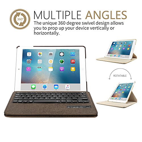 iPad Pro 9,7 Tastatur Gase boriyuan [Neue Abnehmbare Version] magnetisch Abnehmbare versteckte Wireless Bluetooth Tastatur muti-angle Folio 360 Grad drehbar Ständer Smart Flip Case Cover Für ipad Pro 24,6 cm 2016 - 2