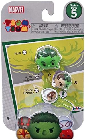 Marvel Tsum Tsum Series 5 Hulk, Hulk (Transformation) &amp; Bruce Banner 1-Inch Minifigure 3-Pack #209, 502 &amp; 504