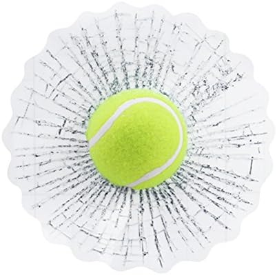 3D Creative Glass Window Stickers Baseball Tennis Ball Hits Car Body Window Sticker Self Adhesive Decal Accessories (Tennis)