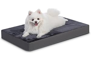 Favodormir Ortopedyczne legowisko dla psa, poduszka dla psa, wodoodporna podłoga ze sztucznej skóry, do wewnątrz i na zewnątrz, mata dla psa, kosz, materac, 88 x 55 x 7 cm, ciemnoszare