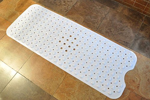 Diossad Badewannenmatte Weiß Extra Langes Nicht Toxisches Vinyl Anti Rutsch Sicherheits Saugnapf Badematte - 7