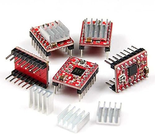 Buynew 3D Printer Reprap， Pack Of 5 A4988 StepStick Stepper Motor Driver Module + Heat Sink