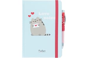 Grupo Erik: Quaderno e penna proiettore Pusheen Puurfect Love | Quaderno A5 con copertina rigida, penna proiettore e chiusura elastica, quaderno a righe 180 pagine, ideale come quaderno a5 pusheen