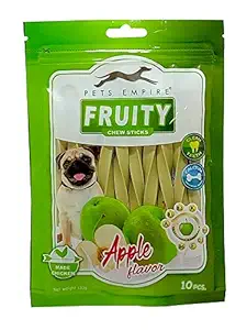 Pets Empire Fruity Chewy Sticks Pest Dental Stick Dog Treats Provides Health Benefits Apple Flavor Weight 120 GMS