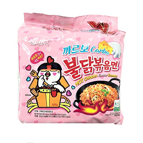 Carbo buldak bokkum ramen pack of 5 hot spicy chicken flavor ramen with carbo flavor
