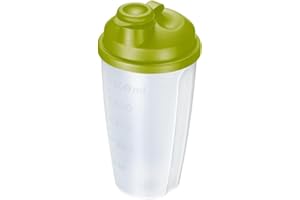 Westmark Gobelet Mélangeur/Shaker avec Echelle/Graduation de mesure, Disque Mélangeur amovible et Bec verseur refermable, Capacité : 0,5 l, Plastique, sans BPA, Mixery, Couleur : Translucide/vert, 2435227A