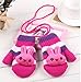 Moolecole Cute Rabbit Warm Gloves Baby Boys Girls Toddler Children Kids Mitten Knitted Gloves Rose Red
