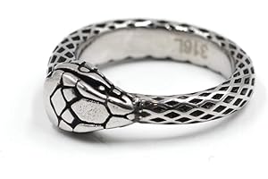 AWAKEN Anello Donna Uomo Stile Vintage Serpente Gotico Punk Infinity Snake Gioielli in Acciaio Chirurgico 316L Unisex Ring Regalo per ogni Occasione