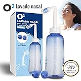 💦Limpiador nasal O³ viene en versión de 500 ml, tamaño de la botella es. Lleva 2 boquillas, una con boquilla para adultos, otra que sirve mejor para niños, que garantiza el flujo de agua un poco más suave. Producto lleva informaciones sobre uso en castellano