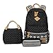 Produktbild Canvas Daypacks Backpack 3 Teiliges Schultaschen-Set Schulrucksack + Umhängetasche + Mäppchen für Mädchen Damen Jugendliche Schwarz