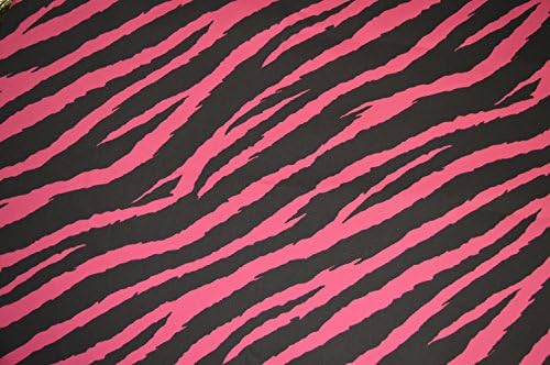 PINK AND BLACK ZEBRA PUNK PRINT FABRIC STRETCH COTTON ELASTANE TWILL FABRIC