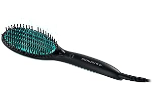 Rowenta CF5820 Power Straight, Spazzola Lisciante, Tempo di Riscaldamento 45 Secondi, Tecnologia in 3 passaggi, Rete con 2 Tipi di setole, Thermo-Control, Nero