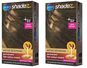 Shadez Permanent Hair Color Cream, Dark Brown 50g (2pcs)