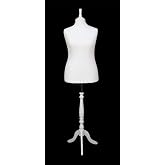 Shopfitting Shop Deluxe Dressmaking Dummy - Size 14/16 Female Mannequin With Cream Cover & Indian Rose Wood Tripod Stand