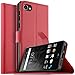 Produktbild KuGi BlackBerry Motion Hülle Case, BlackBerry Motion Wallet Case, Brieftasche Case Hülle PU Kunstleder Flip Case mit Standfunktion Kartenfächer und Bargeld für BlackBerry Motion Smartphone.Rot