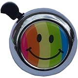 Rainbow Smiley Face Bicycle Bell Black
