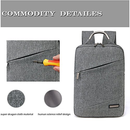 Acxeon 15,6 Zoll Universal leichter Business Notebooktasche Rucksack mit Laptopfach /Akteneinteilung / Zubehörfächer Aktentasche für den Menschen (Grau) - 3