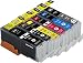 Sherman Ink 6 Pack Compatible Canon PGI-270XL CLI-271XL W/Gray Cartridge Replacement High Yield 1 Black,1 Cyan,1 Magenta,1 Yellow,1 Big BK,1 Grey For Printer Pixma MG7720 Cli271 Pgi270 XL 270 271 RS.4299.00