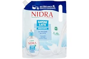 NIDRA | Eco-Ricarica Saponelatte Idratante, con Proteine del Latte, Formato Convenienza, Dermatologicamente Testato, Made in Italy, 1000 ml