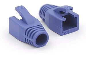 VCE RJ45 Strain Relief Boots for Cat6A/Cat7 Network Plugs, 20-Pack Ethernet Connector Protection Cover in Blue
