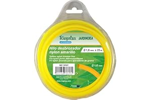 Riegolux 107637 Fil de débroussailleuse en Nylon Rond, Jaune, 1,6 mm x 25 m