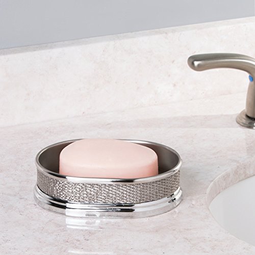 InterDesign Twillo Seifenschale | Seifenablage im einzigartigen Look | praktisches Badaccessoire hochwertig verarbeitet | Edelstahl silber - 2