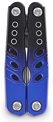 Stagecaptain Corsair Multitool (Outdoor Multifunktionswerkzeug mit 14 Werkzeugen, Zange, Taschenmesser, Schraubenzieher, Flaschenöffner, Säge, Ahle, Bohrer, Feile, Aluminium/Edelstahl) blau - 4