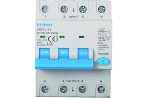 IXTRIMA Interrupteur magnétothermique différentiel 3P+N 25A 30mA 380V-6KA Classe A 30mA pour rail DIN - 4 modules DIN - Protection circuit et sécurité Installations