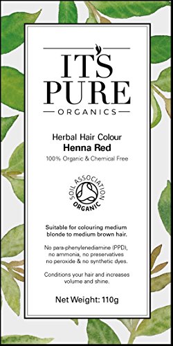 Organic Hair Dye - Herbal Hair Colour Henna Red by It's Pure Organics