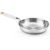 BRA Efficient Inox | Frying Pan, 11 Inches, Stainless Steel, Tri-Layer | Tricayer (18/10 stainless steel interior + aluminium
