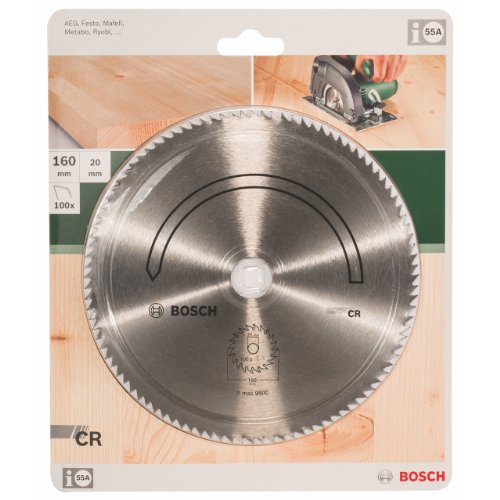 Bosch 2609256827 DIY Kreissägeblatt E-Typ Chromstahl 160 x 2 x 20/,Z100