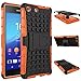 Produktbild Sony Xperia M5 Case, DRUnKQUEEn Heavy Duty Rugged Hybrid Armor Dual Layer Hard Shell Tire Tread Grenade Grip Combat Textured Cover with Kickstand for Sony Xperia M5 E5653 E5603 E5633 E5643 E5606