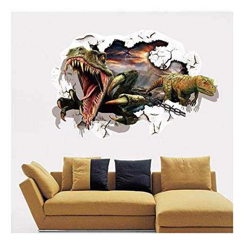 QTZJYLW-Sticker-Mural-Cratif-3D-Stro-Mur-Cass-Dinosaure-Sticker-Amovible-De-Chambre-Salon-60--90Cm