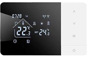 HUALANS Termostato WIFI a batteria O con Cavo Type-c per caldaia a gas,Termostato Ambiente Programmabile 2 fili da Parete Funzione INVERNO/ESTATE,Cronotermostato Settimanale Digitale (Batterie escluso)