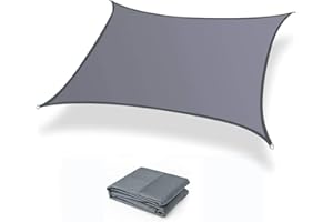 Moboo Sonnensegel Sonnenschutz Sonnendach Balkon Wetterschutz wasserabweisend Winddicht PES 420D 96% UV-Schutz für Garten Outdoor Viereck Rechteck Quadrat Grau, 1.5x1.5